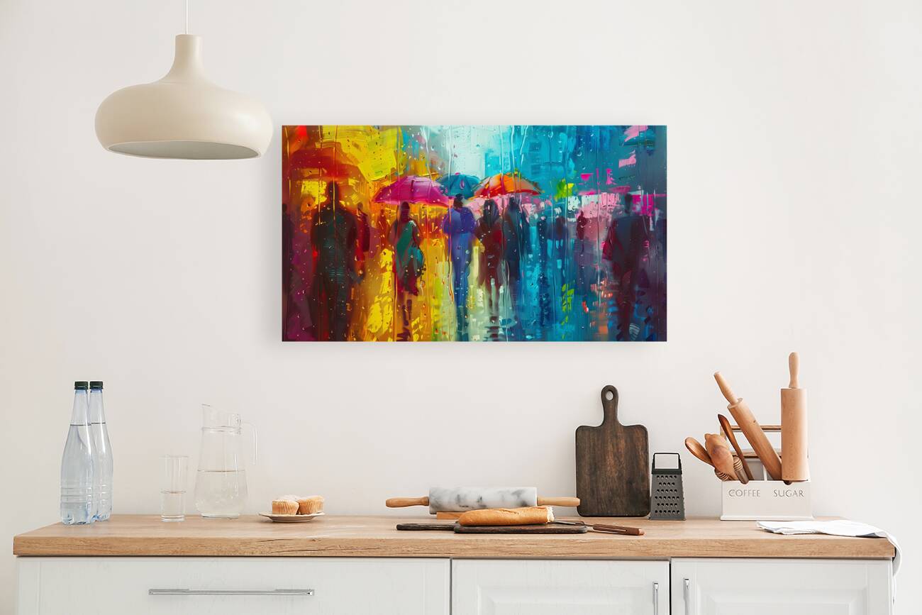 group in the rain Reproduction