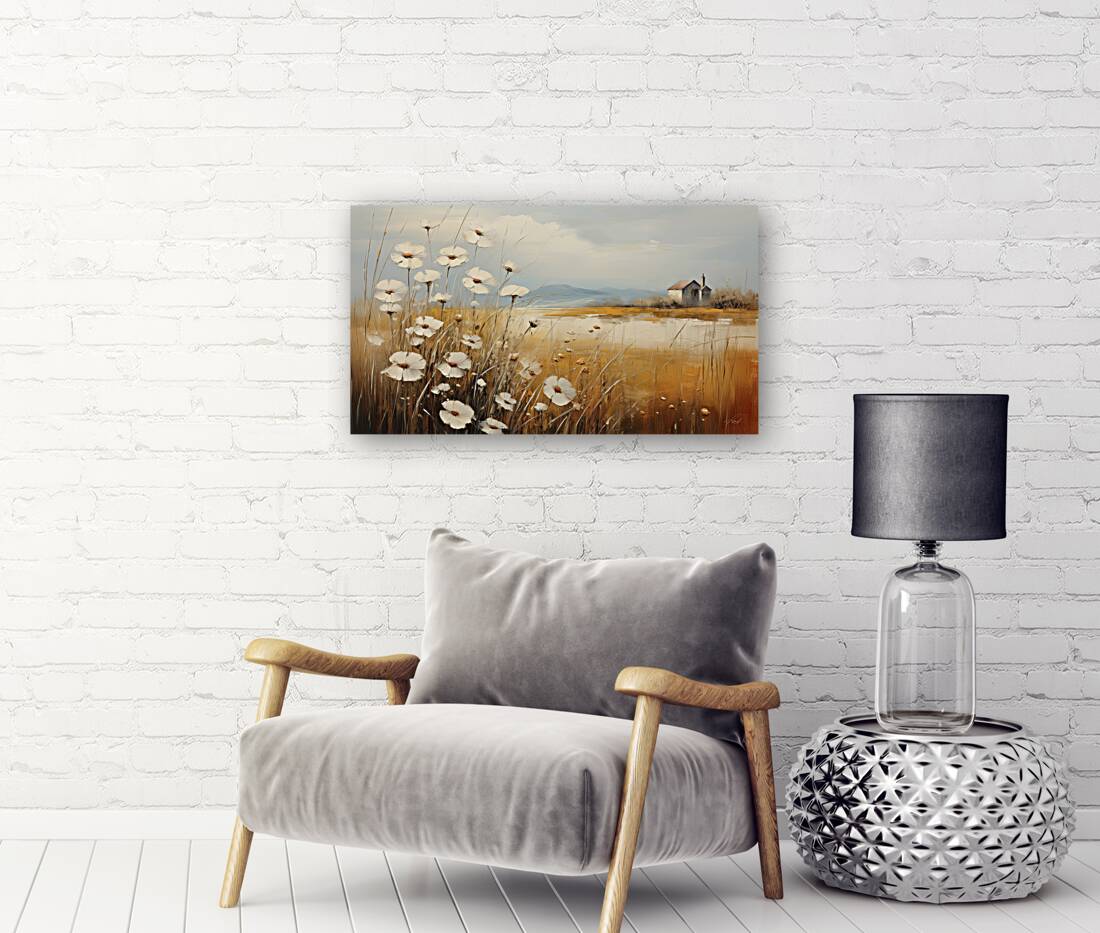 flowers on the road Reproduction