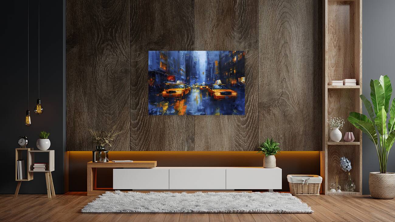 New York New York with brushstrokes Reproduction