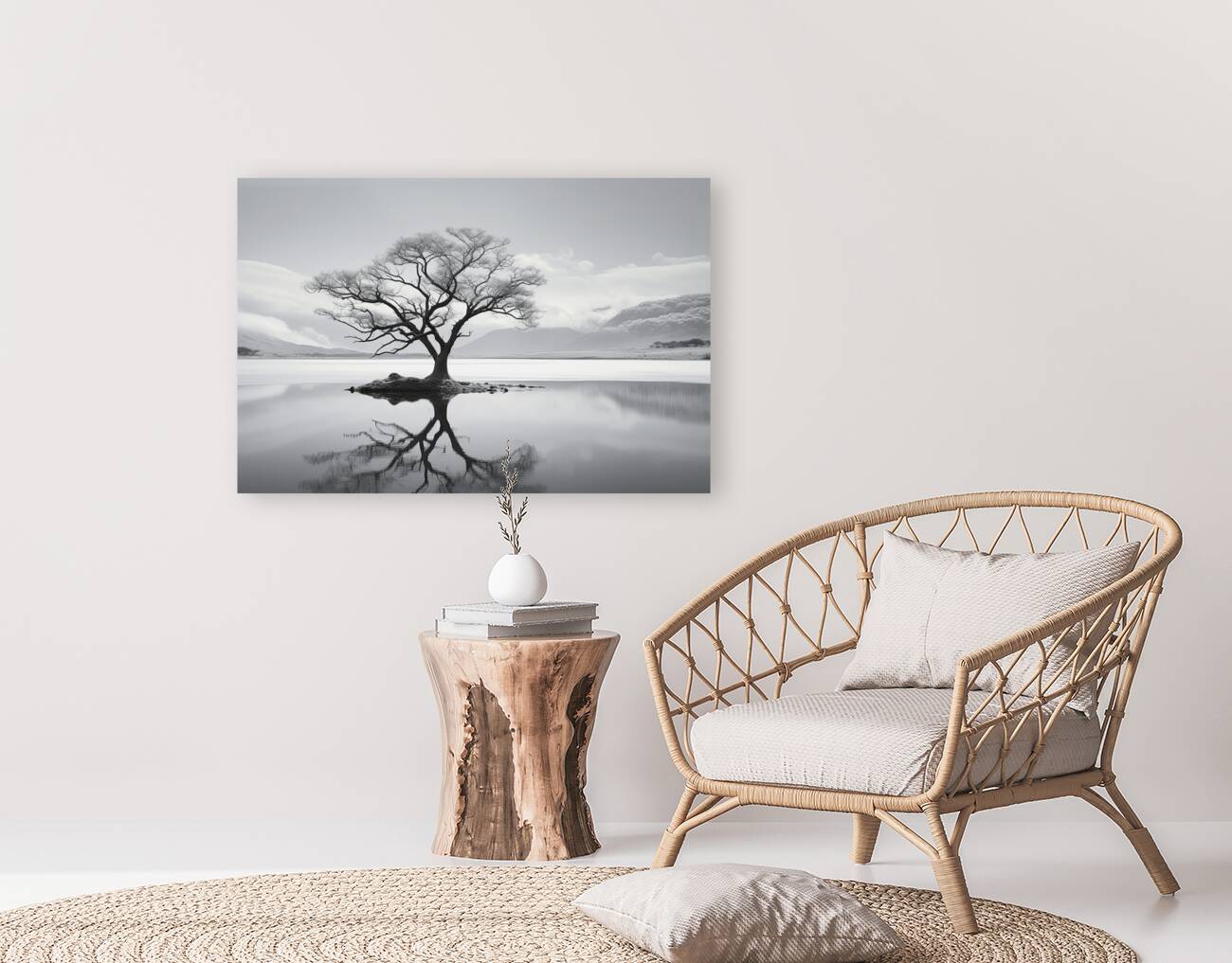 lake tree reflections Reproduction