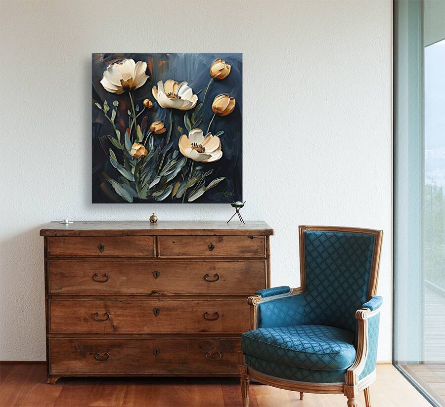 flowers with thick brush Reproduction