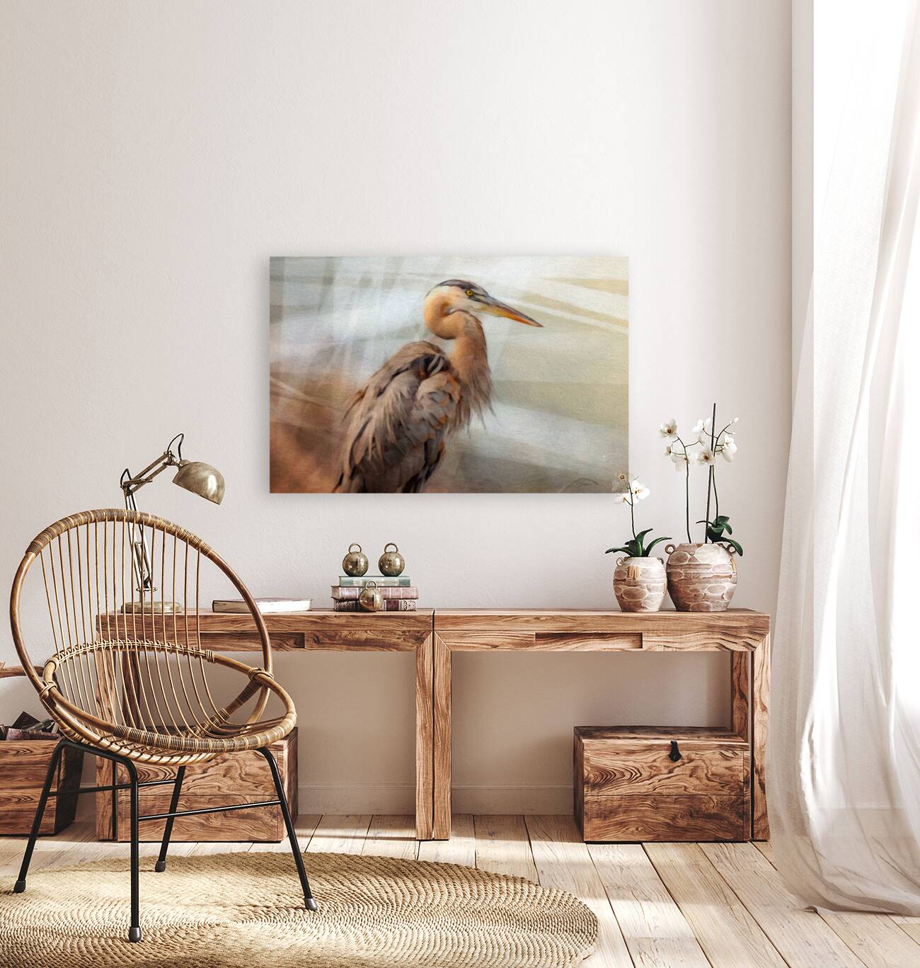 GREAT BLUE HERON Painting Reproduction