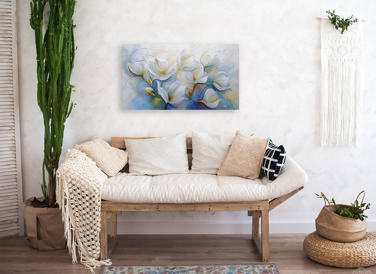 Blue Day Flowers Reproduction