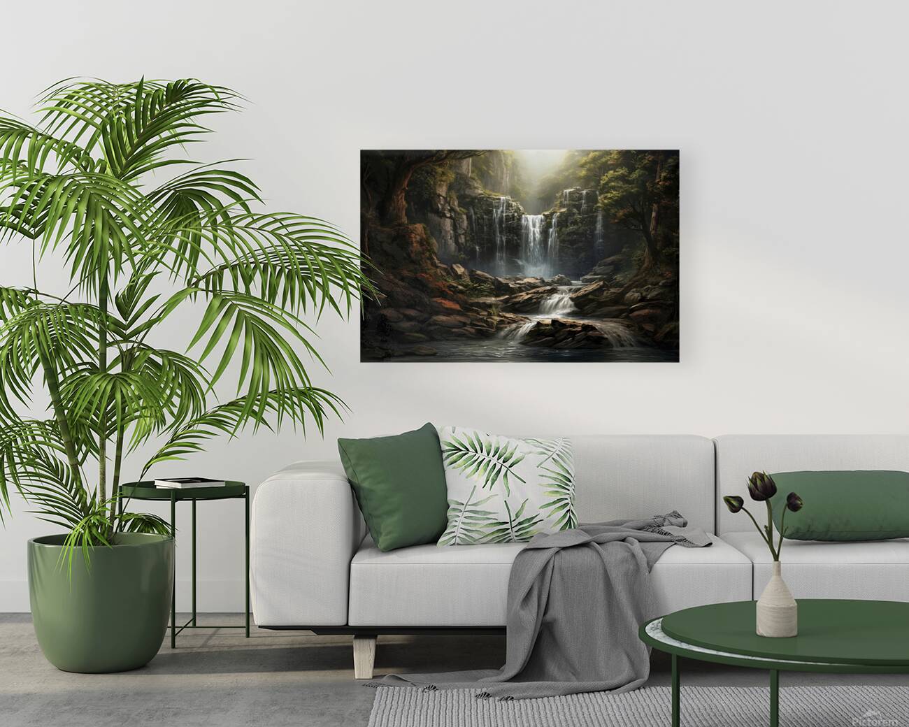 waterfall in the twilight Reproduction