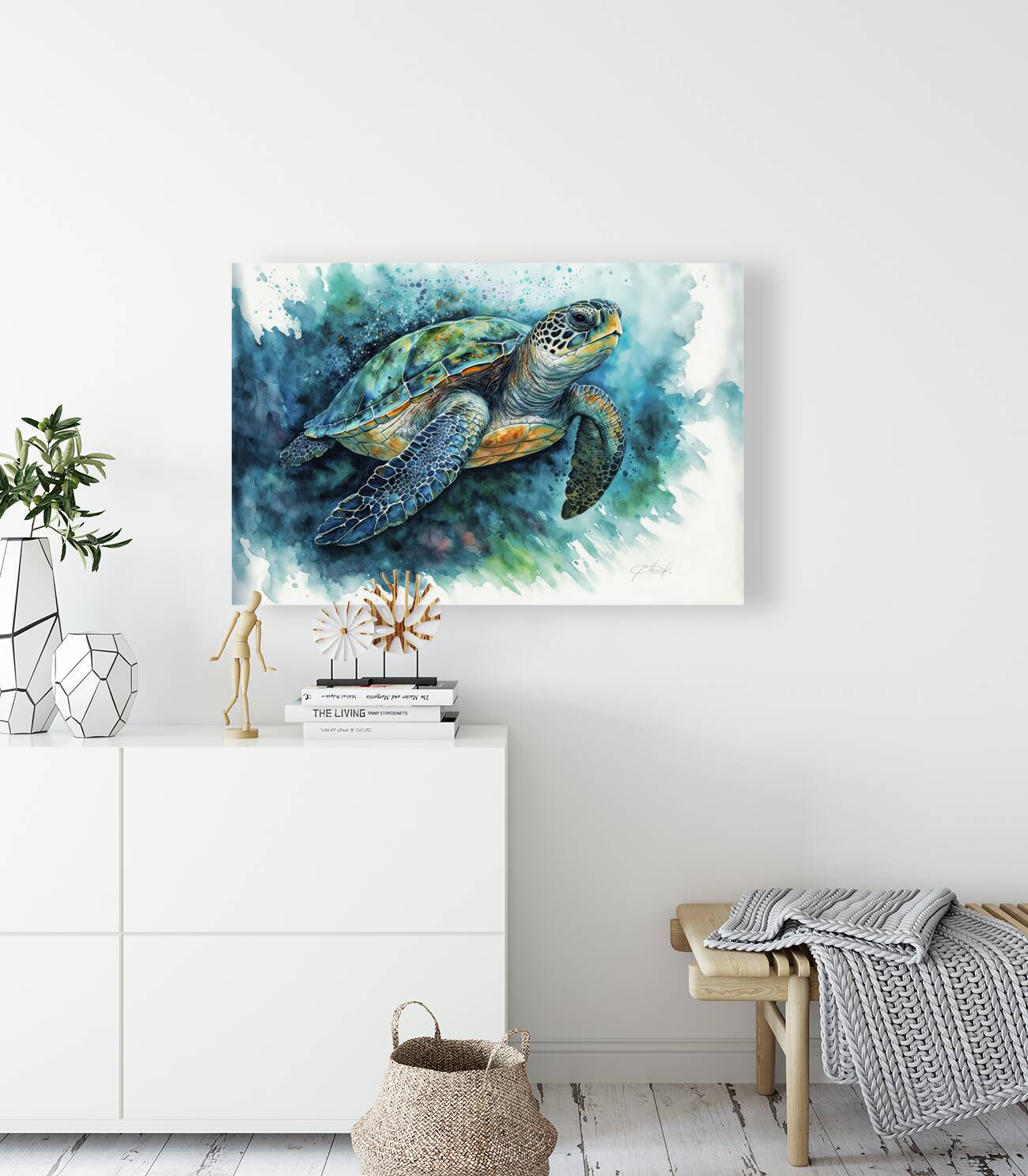 tropical turtle in watercolor Reproduction