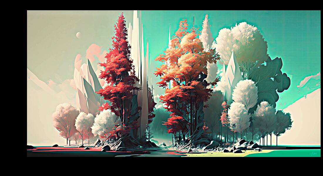 pastel colored forest Reproduction