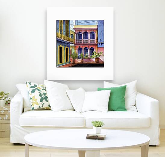 tropical island town street Reproduction