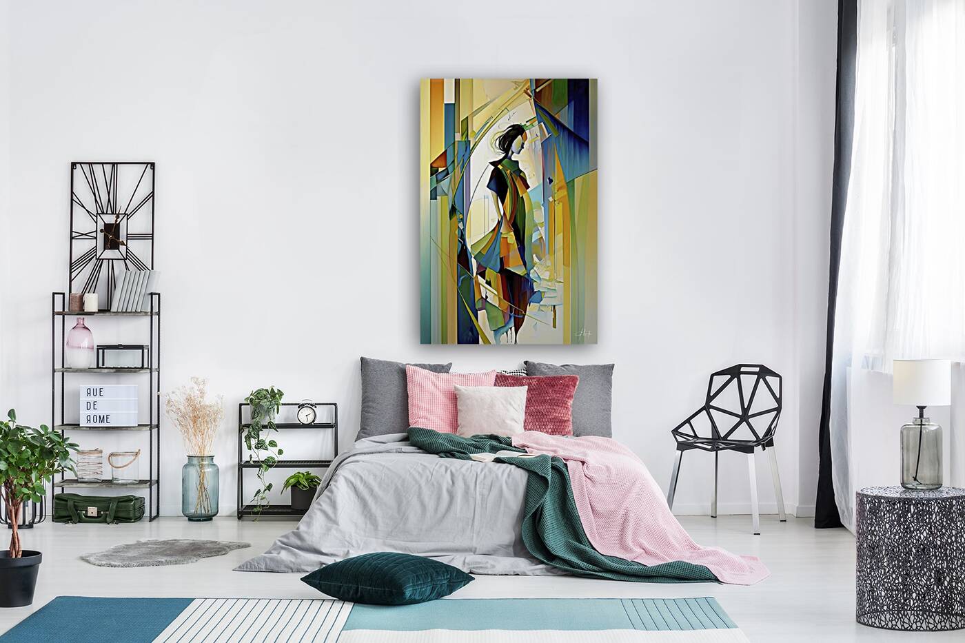 brush strokes in the shape of a woman Reproduction