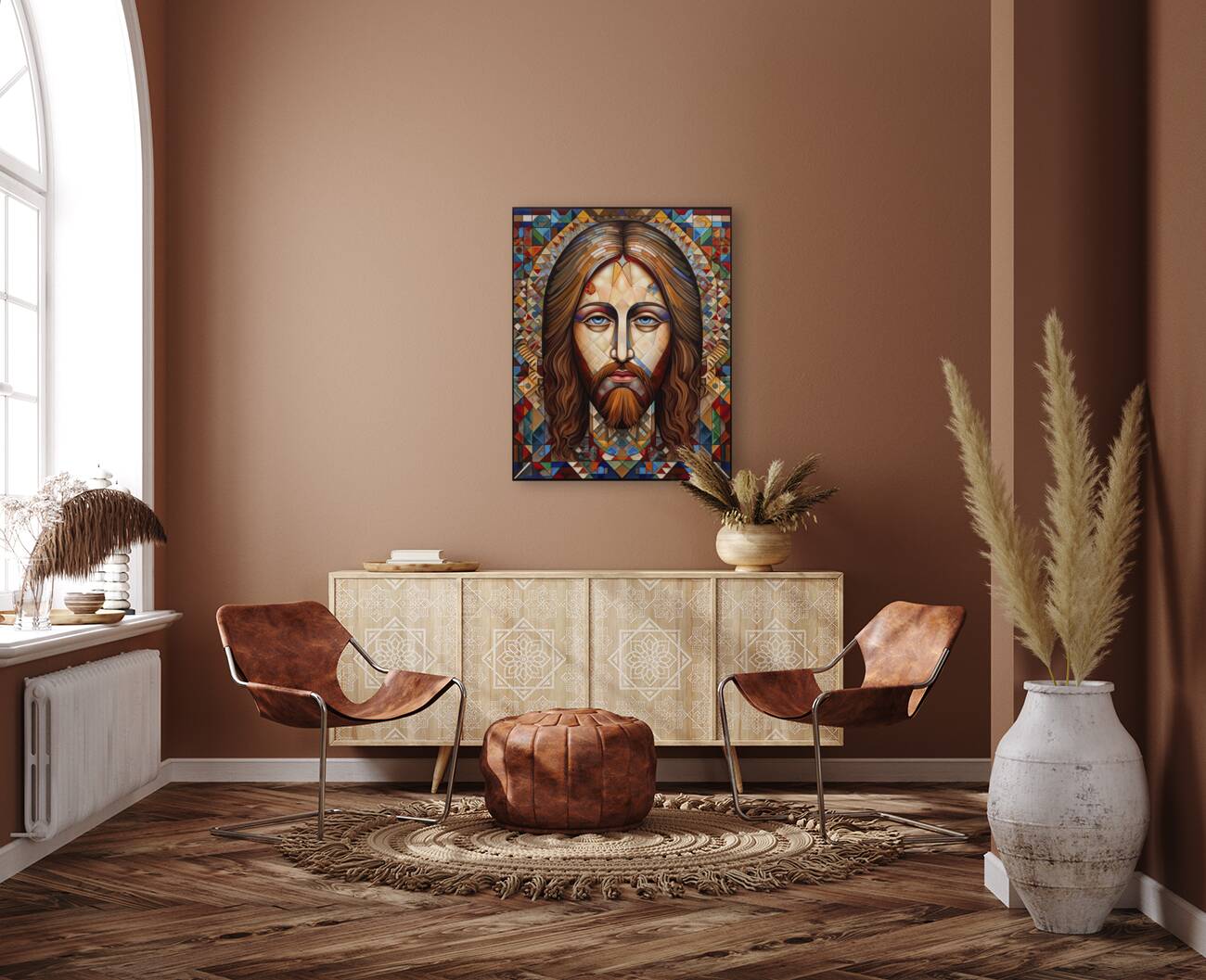 christ in glass Reproduction