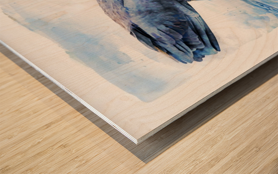 Bird in Water Wood print