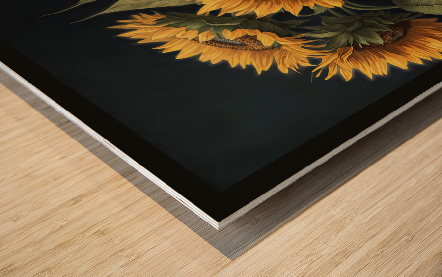 sun sunflowers Wood print