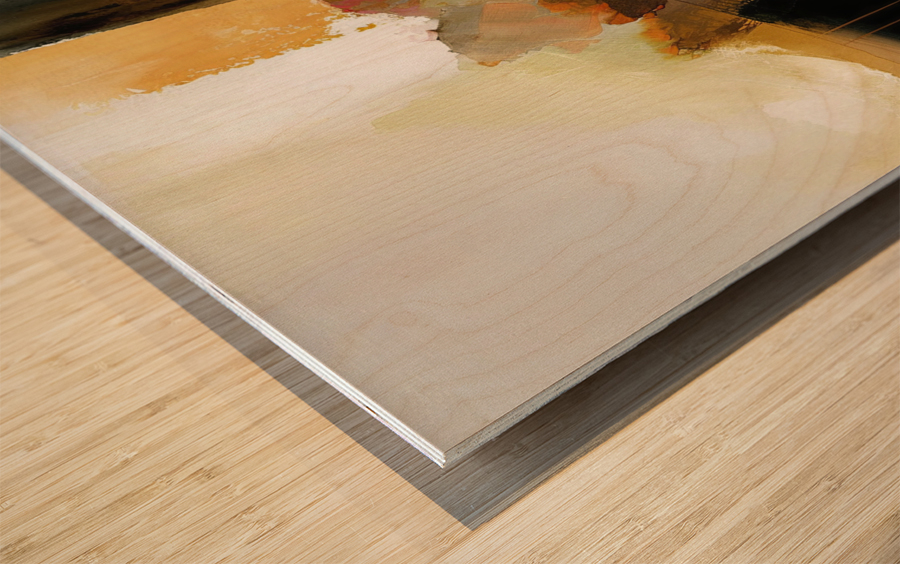 pastel color brush strokes I Wood print